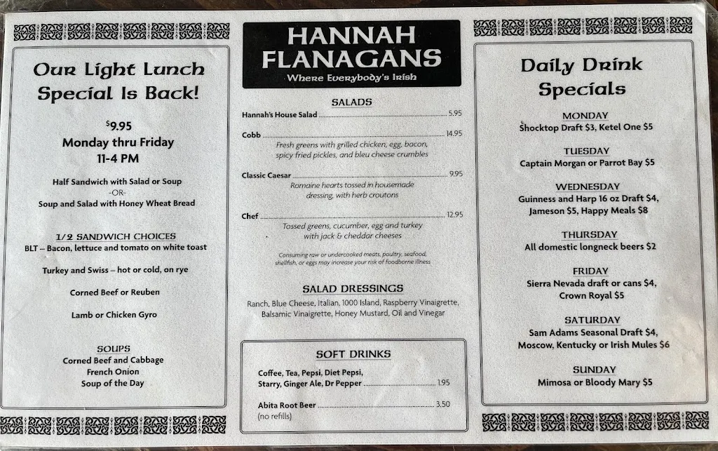Hannah Flanagan's Pub & Eatery restaurant in Hendersonville, NC