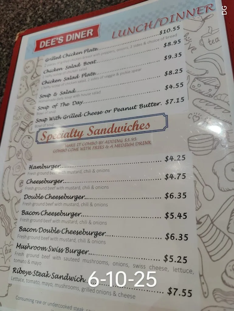 Menu_Dee's Diner_Goldsboro, NC_image_old_2