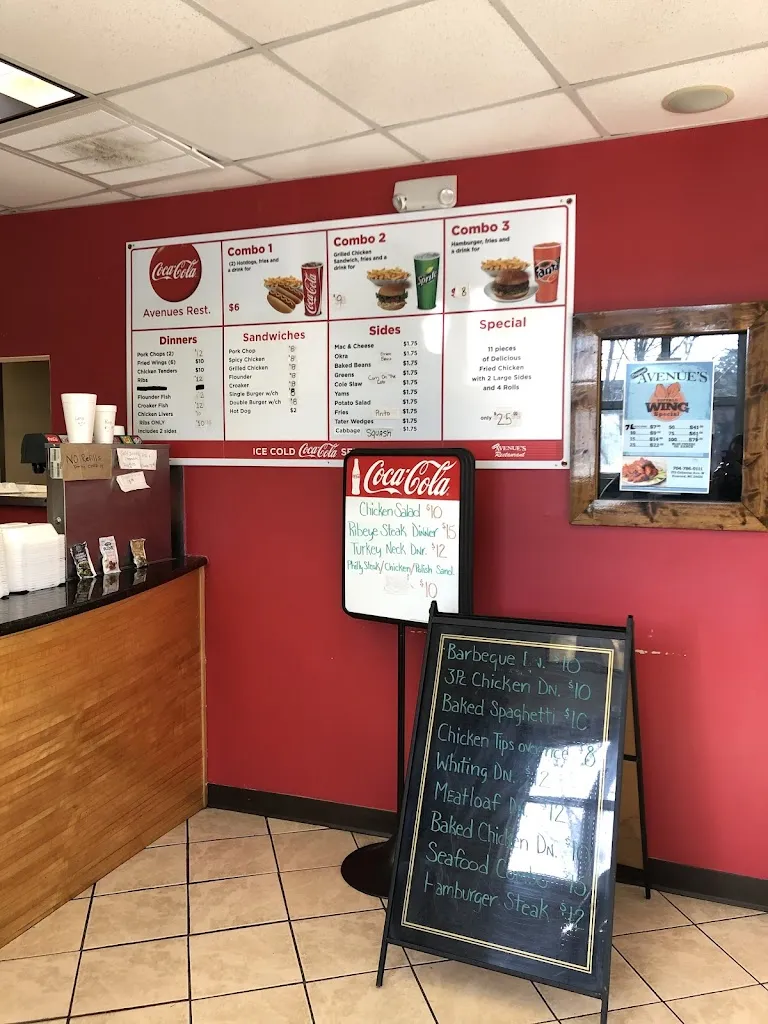Menu_Avenue's Restaurant_Concord, NC_image_old_3