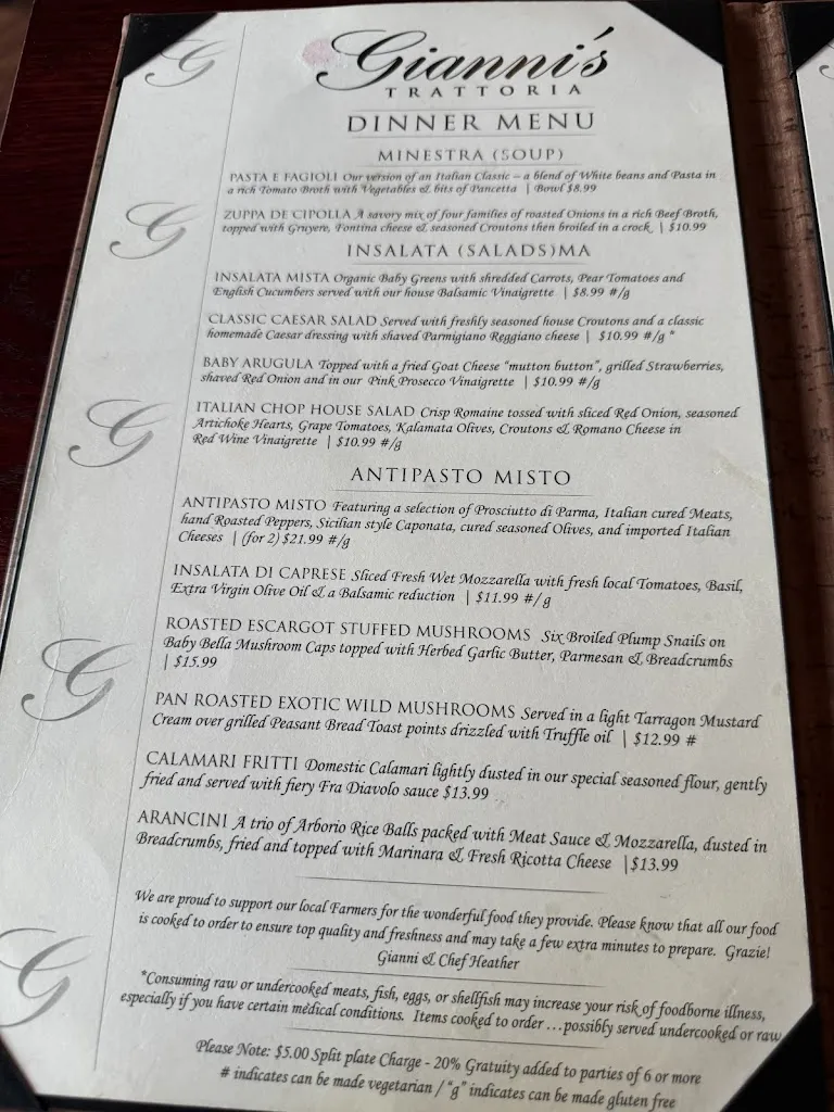 Menu_Gianni's Trattoria_Concord, NC_image_old_1