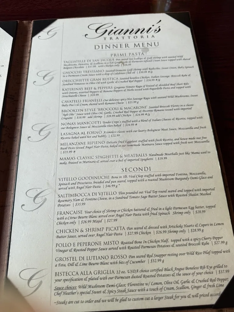 Menu_Gianni's Trattoria_Concord, NC_image_old_2