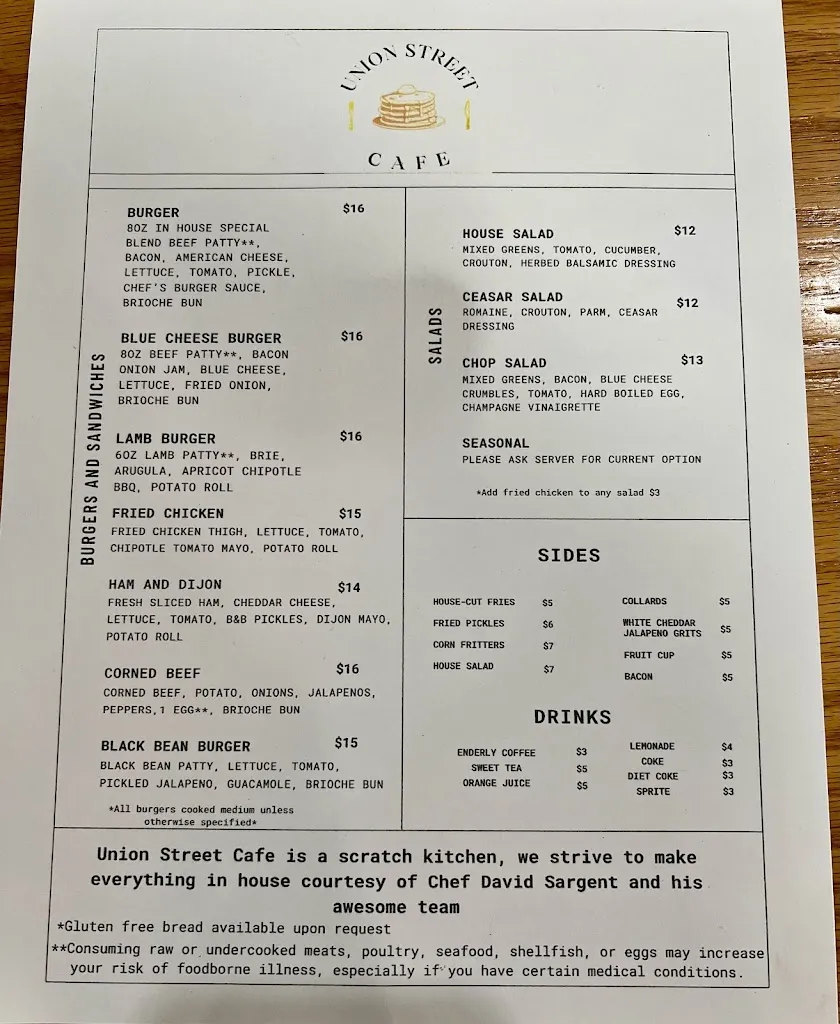 Menu_Union Street Cafe_Concord, NC_image_old_2