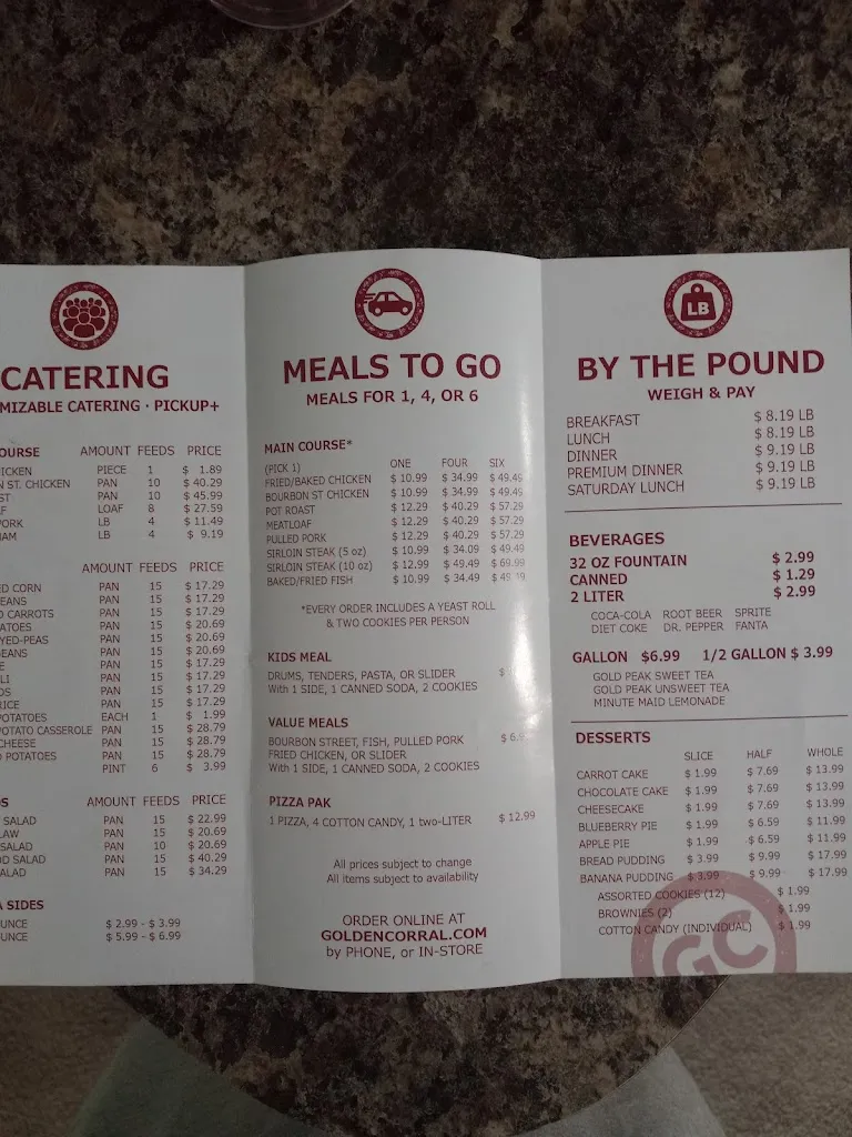 Menu_Golden Corral Buffet & Grill_Concord, NC_image_old_1