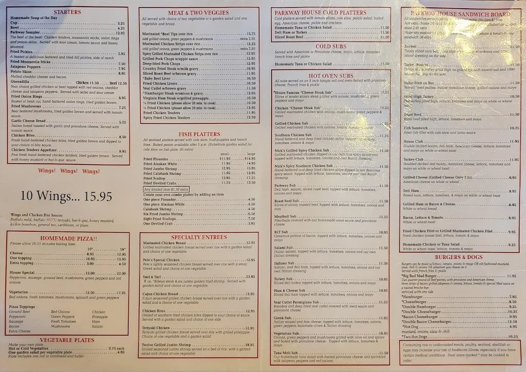 Menu_Parkway House Family Restaurant_Concord, NC_image_old_1