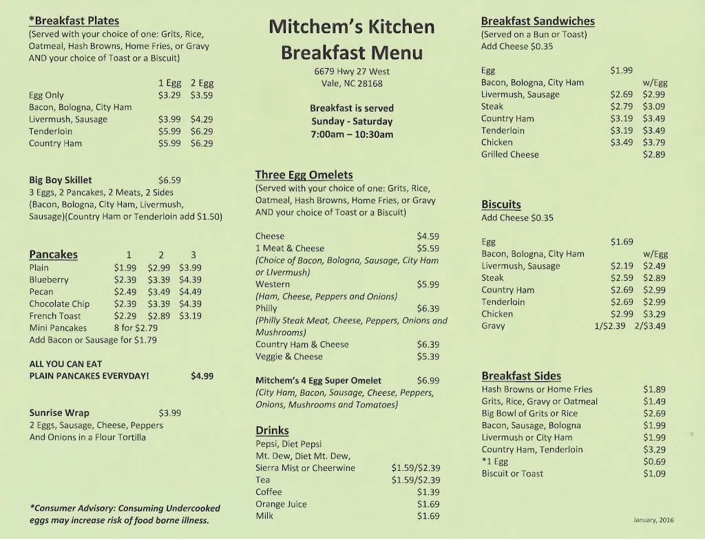 Menu_Mitchem's Kitchen_Vale, NC_image_old_3