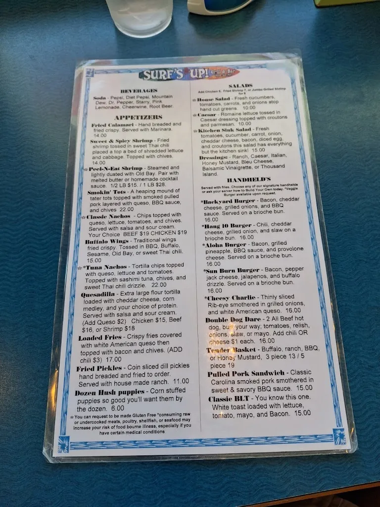 Menu_Surf's Up Grill & Bar_Emerald Isle, NC_image_old_3