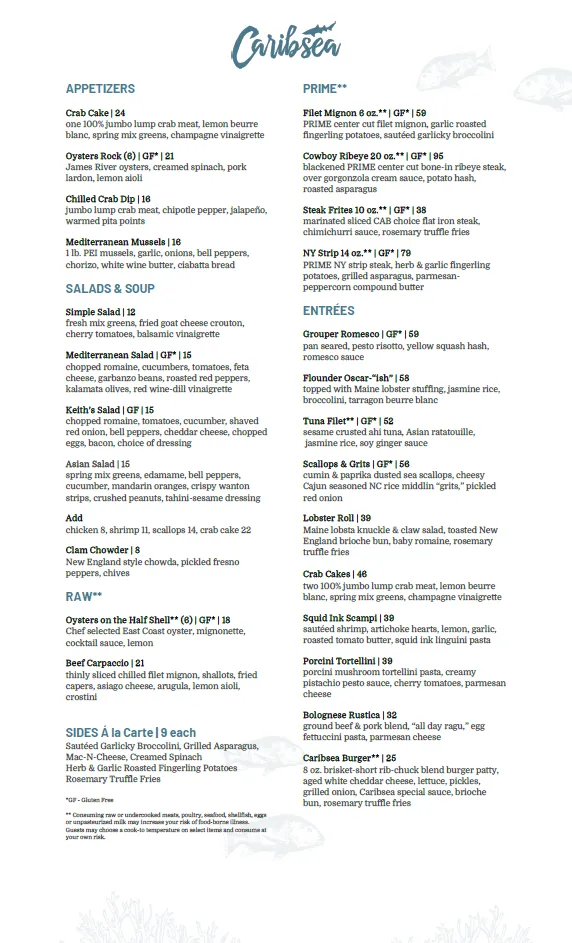 Menu_Caribsea Restaurant_Emerald Isle, NC_image_old_1
