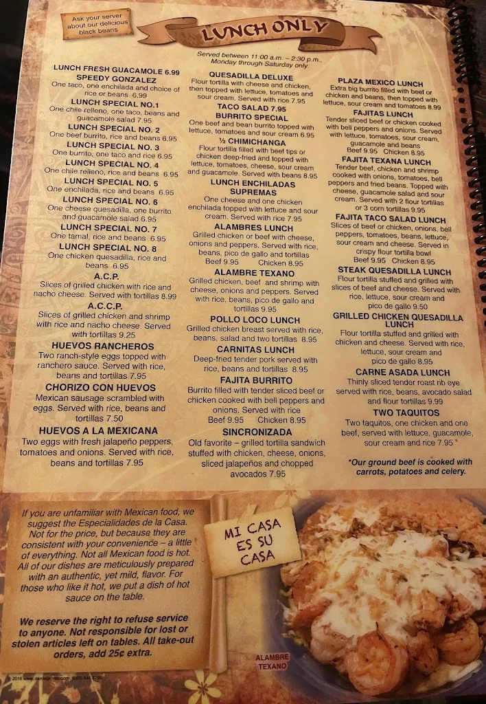Menu_Plaza Mexico Restaurant Bar & Grill_Emerald Isle, NC_image_old_1