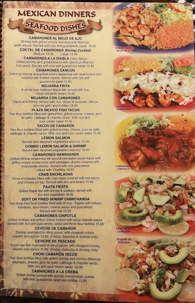 Menu_Plaza Mexico Restaurant Bar & Grill_Emerald Isle, NC_image_old_2