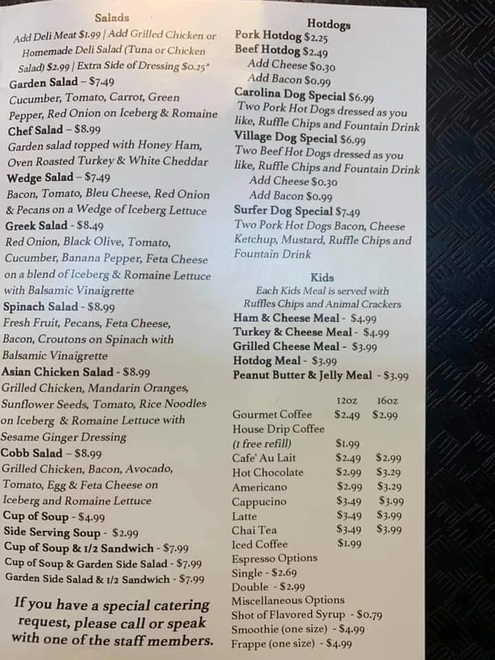 Menu_The Village Market_Emerald Isle, NC_image_old_1