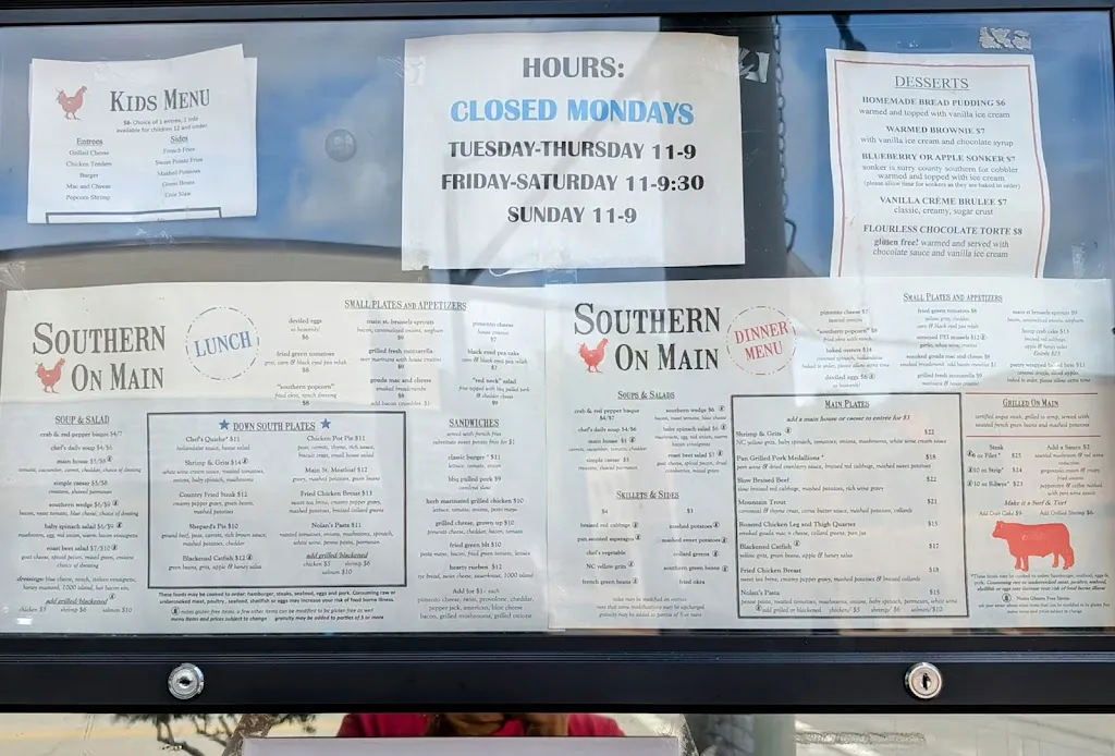Menu_Southern On Main_Elkin, NC_image_old_2