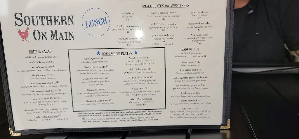 Menu_Southern On Main_Elkin, NC_image_old_3