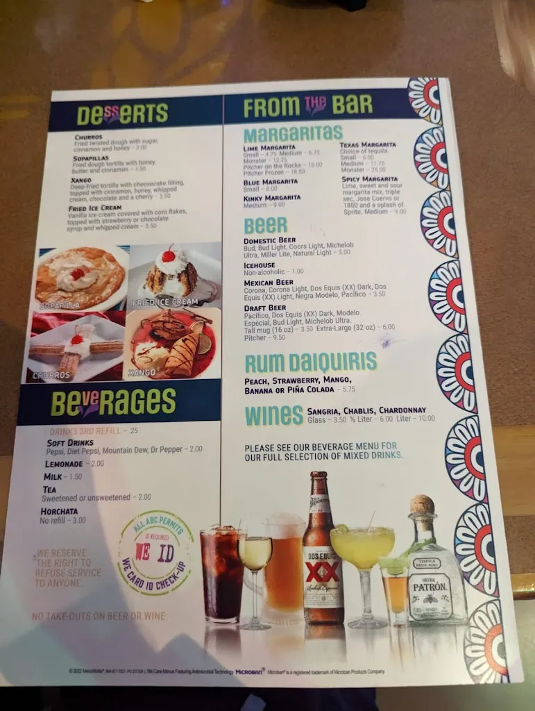 Menu_La Fuente_Elkin, NC_image_old_1