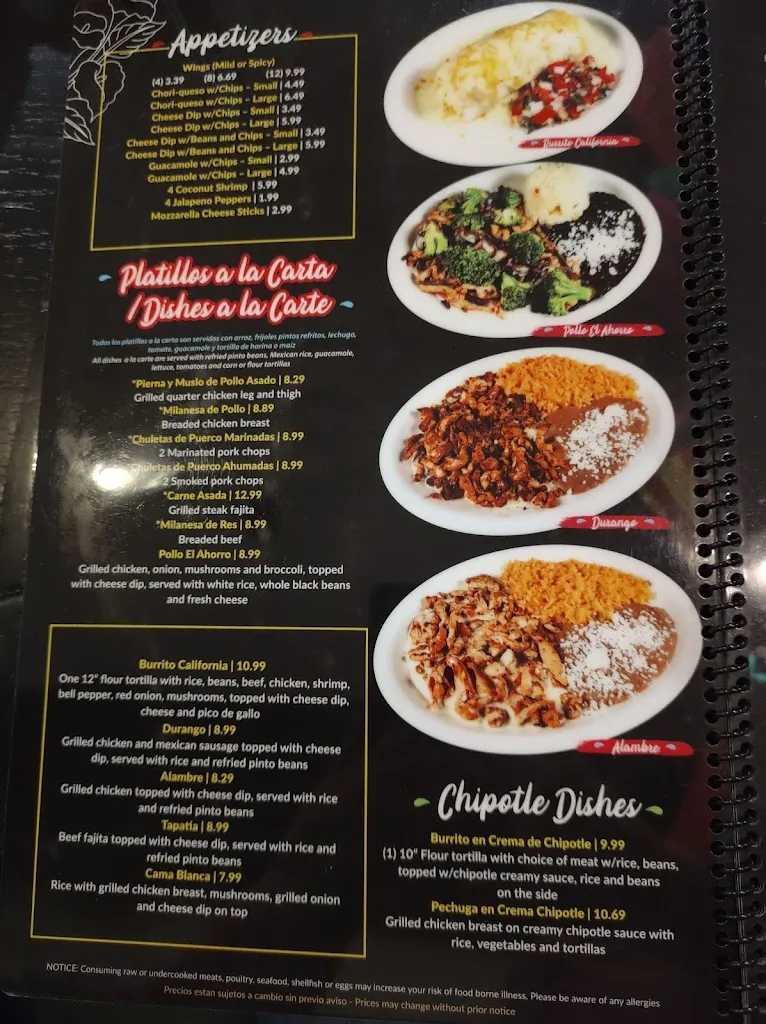 Menu_El Ahorro Mexican Restaurant & Tienda Hispana_Elkin, NC_image_old_1