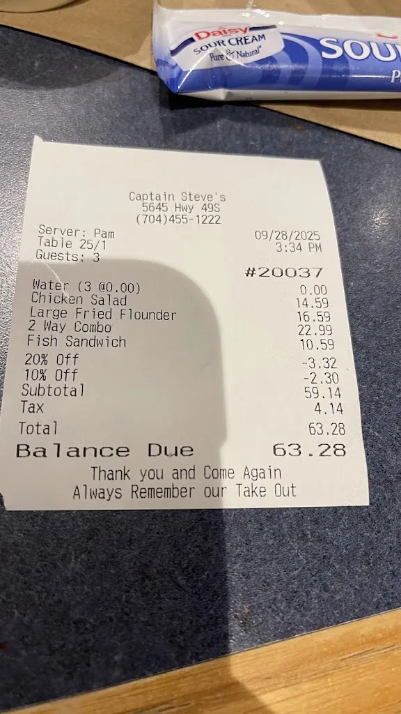 Ms. Lisa TheReelReviewer_Captain Steve's Family Seafood Restaurant_Harrisburg, NC_review