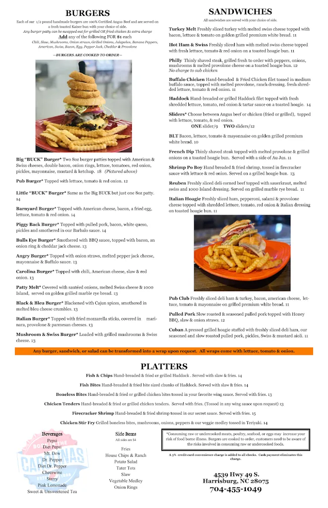 Menu_Pub 49_Harrisburg, NC_image_old_1