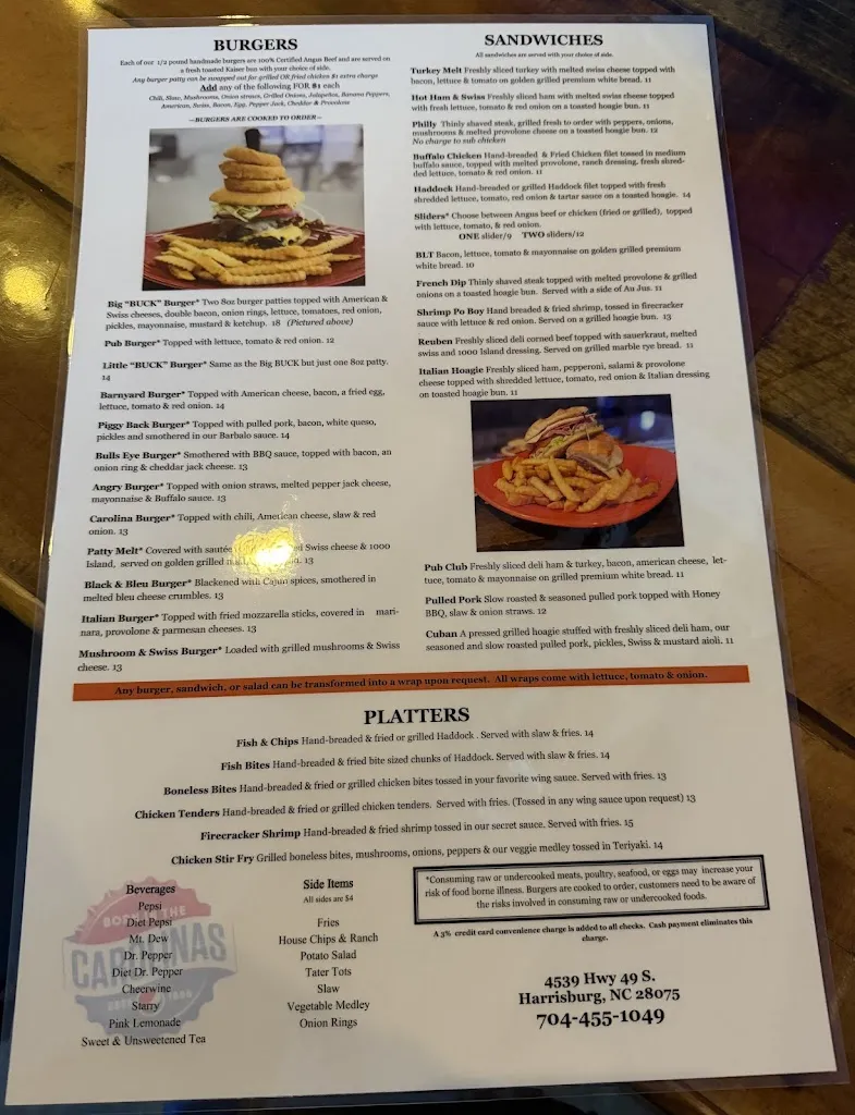 Menu_Pub 49_Harrisburg, NC_image_old_3