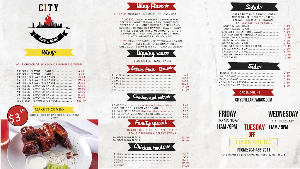 Menu_City Grill & Wings - Harrisburg_Harrisburg, NC_image_old_1