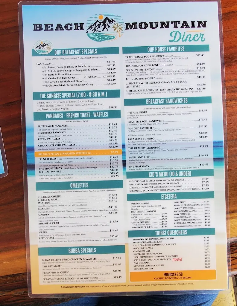 Menu_Beach Mountain Diner Waynesville_Waynesville, NC_image_old_1