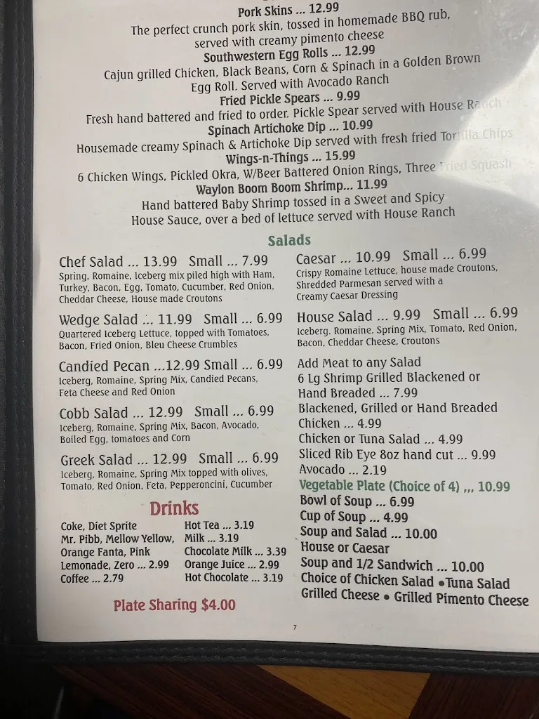 Menu_Waylon & Honey’s Southern Kitchen_Waynesville, NC_image_old_2