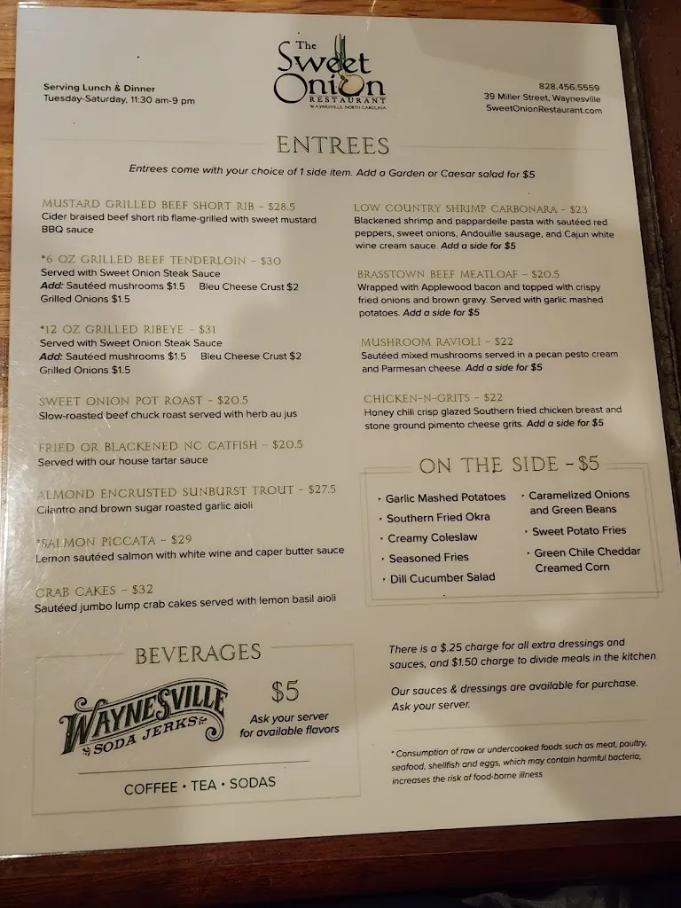 Menu_Sweet Onion_Waynesville, NC_image_old_2