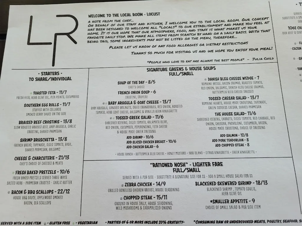 Menu_The Local Room_Locust, NC_image_old_3