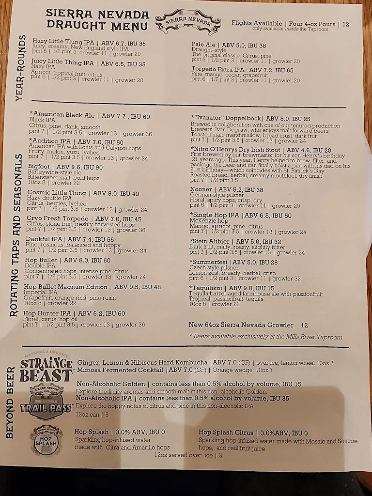 Menu_Sierra Nevada Taproom & Restaurant_Fletcher, NC_image_old_2