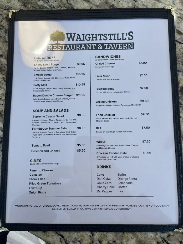 Menu_Waightstill's Restaurant and Tavern_Newland, NC_image_old_3