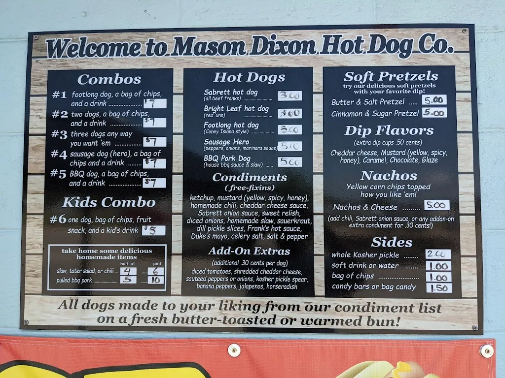 Menu_Mason-Dixon Hotdog Co._Sneads Ferry, NC_image_old_1