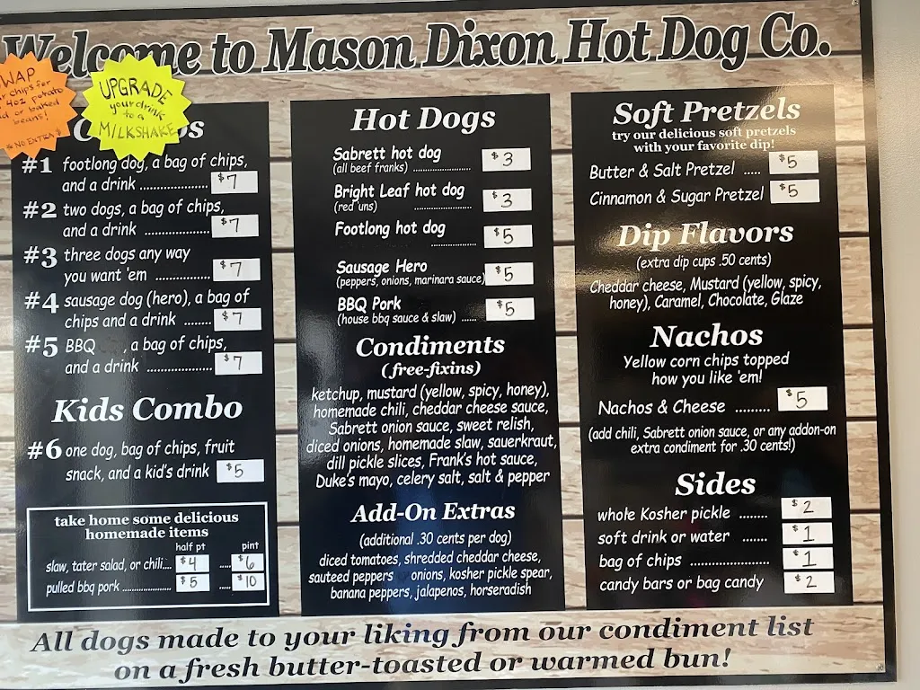 Menu_Mason-Dixon Hotdog Co._Sneads Ferry, NC_image_old_2