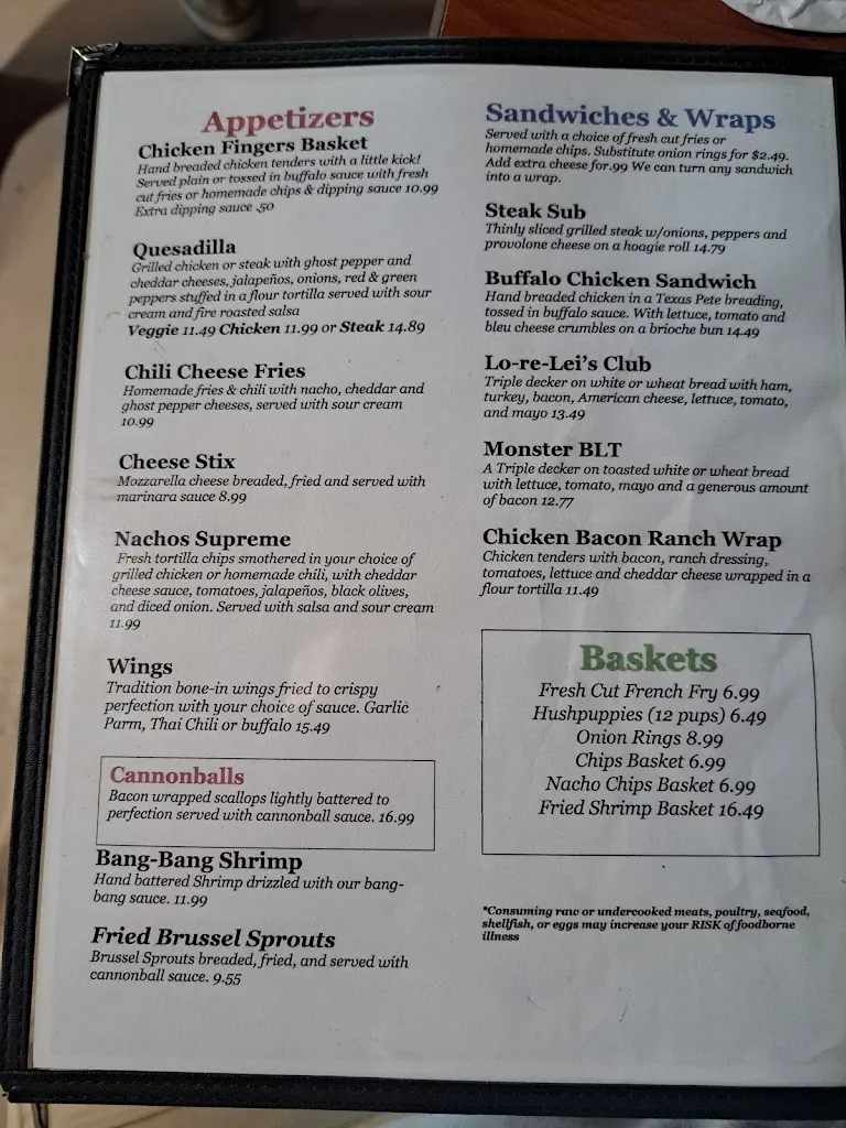 Menu_Lo-re-Lei Pub & Grill._Sneads Ferry, NC_image_old_2