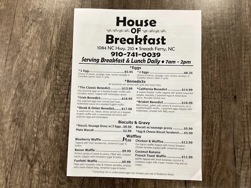 Menu_House of Breakfast_Sneads Ferry, NC_image_old_2