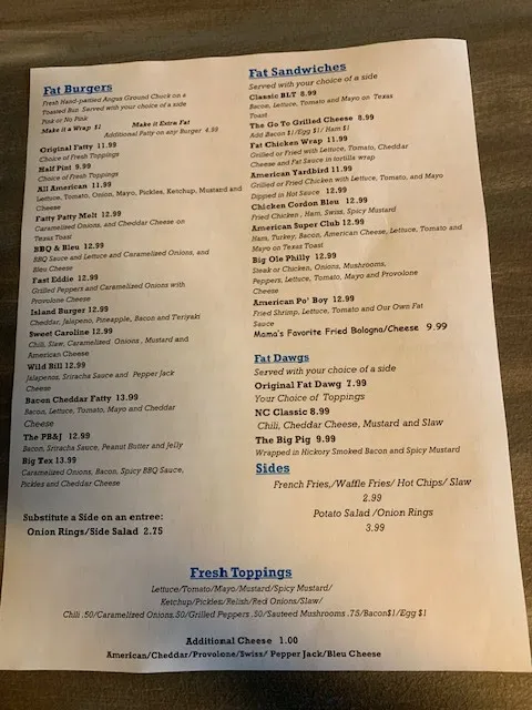 Menu_All American Sports Bar & Grill_Sneads Ferry, NC_image_old_2