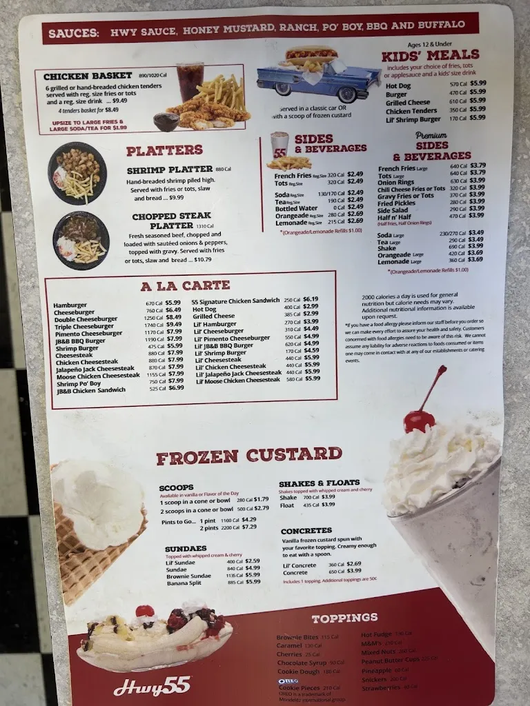 Menu_Hwy 55 Burgers Shakes & Fries_Sneads Ferry, NC_image_old_2