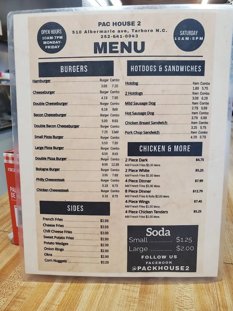 Menu_Packer Grill Two_Tarboro, NC_image_old_1