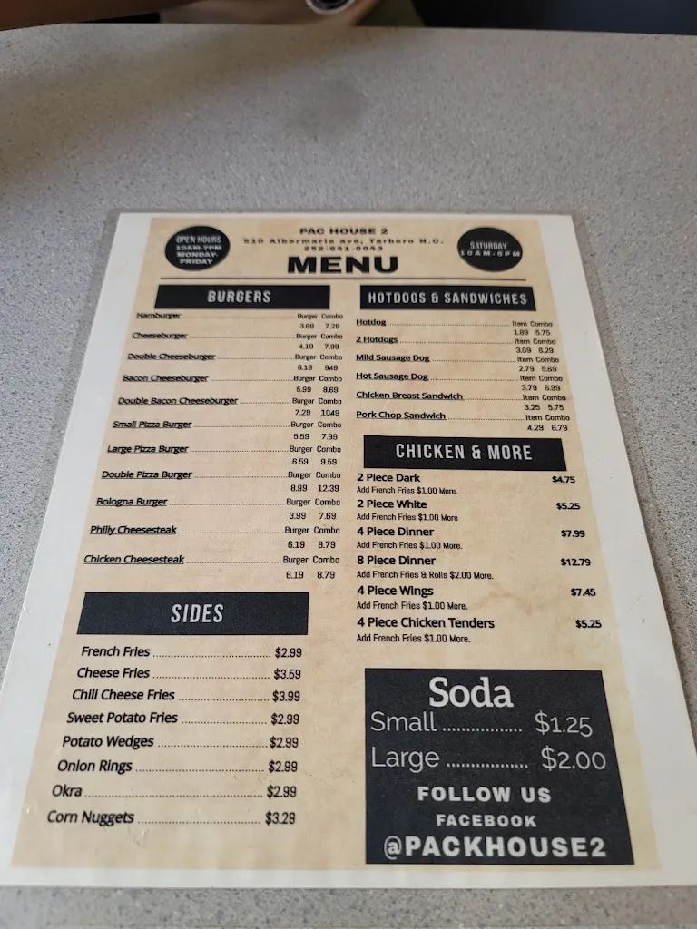 Menu_Packer Grill Two_Tarboro, NC_image_old_2