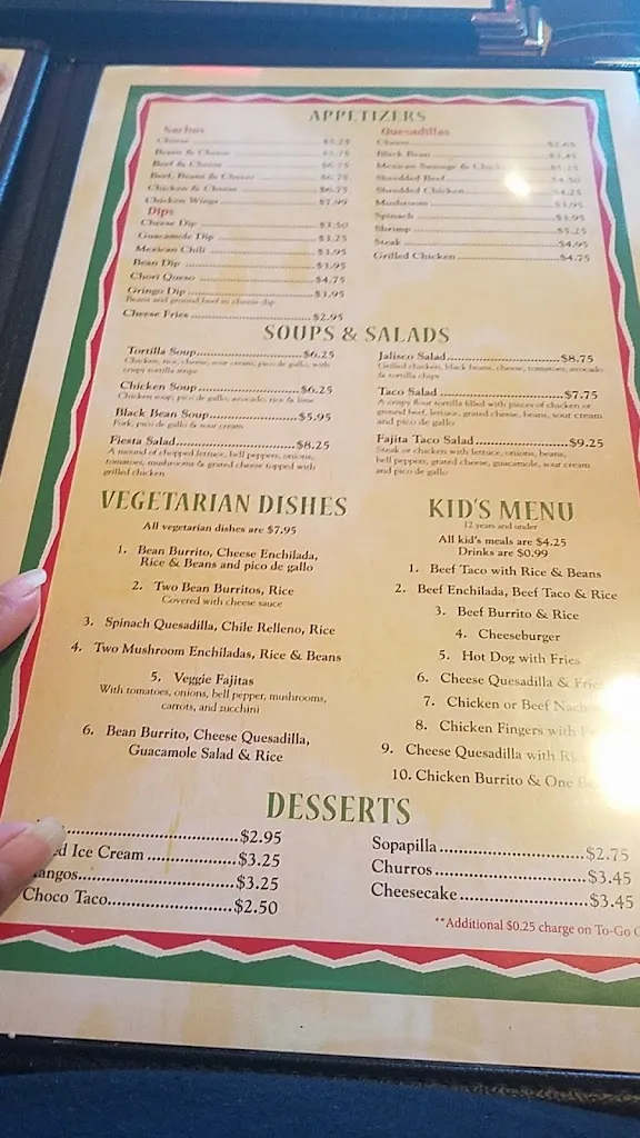 Menu_La Fiesta Mexican Restaurant_Tarboro, NC_image_old_1