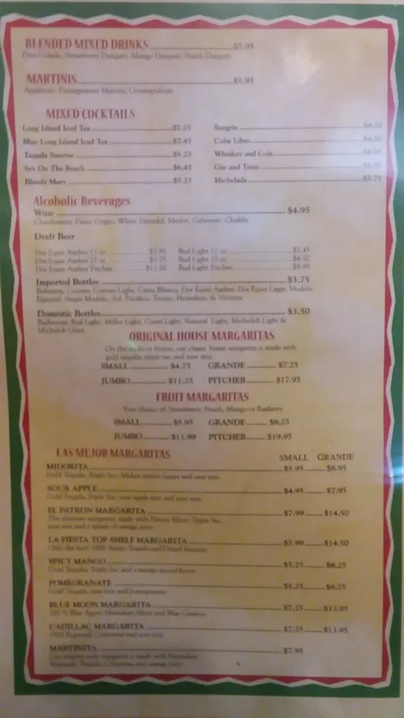 Menu_La Fiesta Mexican Restaurant_Tarboro, NC_image_old_3