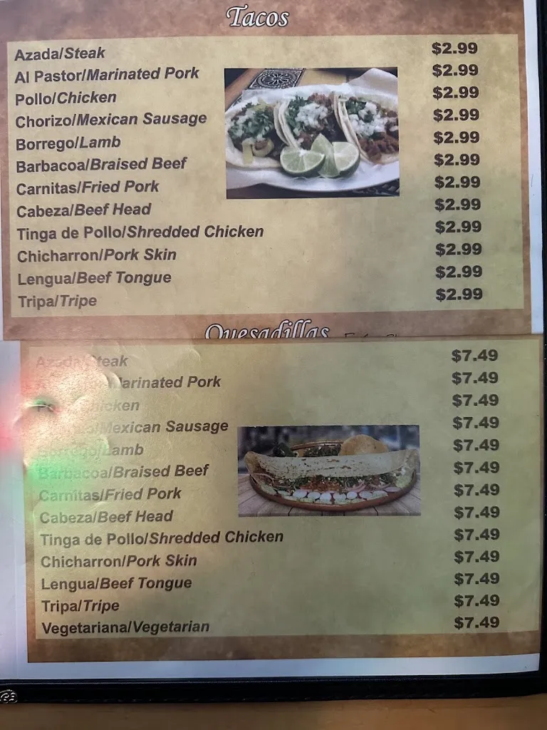 Menu_Taqueria Las Delicias_Tarboro, NC_image_old_3