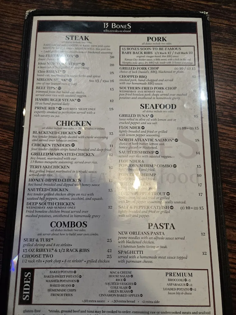 Menu_13 Bones Restaurant_Mt Airy, NC_image_old_2