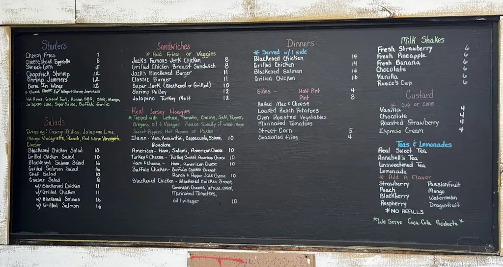 Menu_Jack's Food Shack_Mt Airy, NC_image_old_1