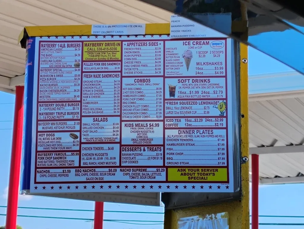 Menu_Mayberry Drive In Restuarant_Mt Airy, NC_image_old_3