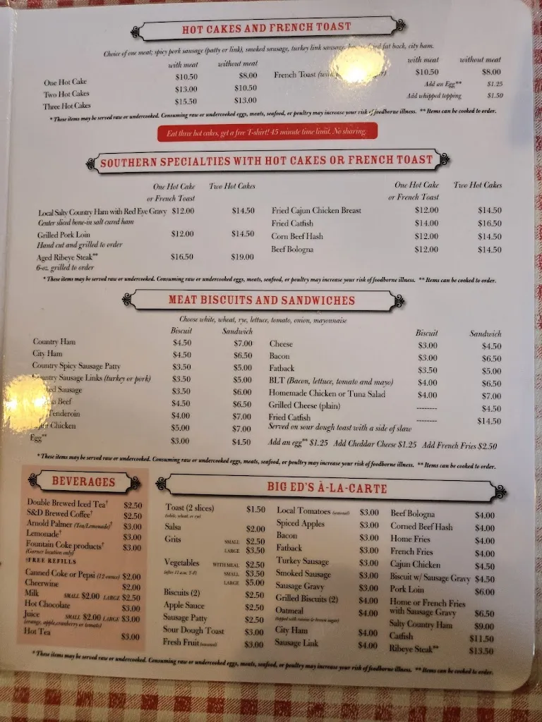 Menu_Big Ed's City Market Restaurant_Raleigh, NC_image_old_1