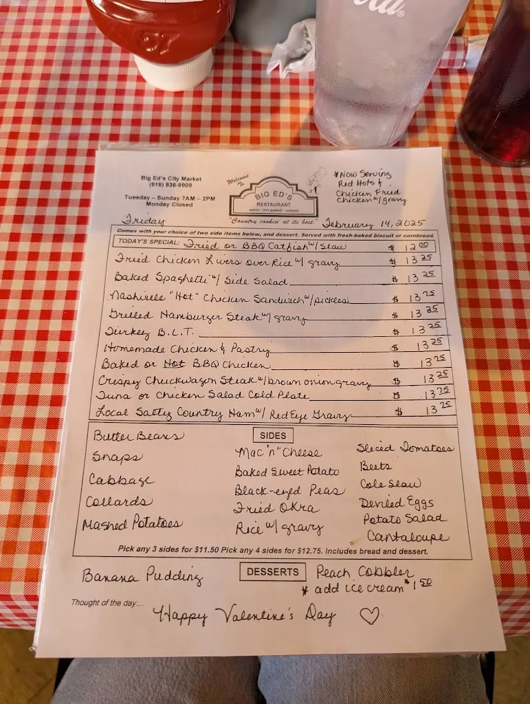 Menu_Big Ed's City Market Restaurant_Raleigh, NC_image_old_2