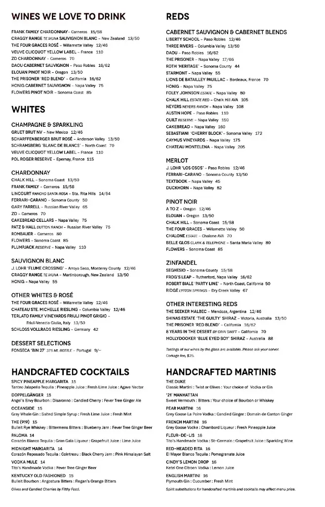 Menu_J. Alexander's Restaurant_Raleigh, NC_image_old_1