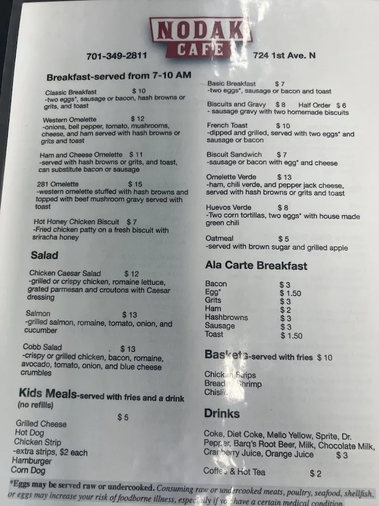 Menu_Nodak Cafe_Ellendale, ND_image_old_1