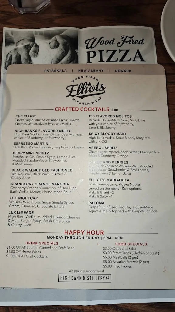Menu_Elliot's Wood Fired Kitchen & Tap_Pataskala, OH_image_old_1