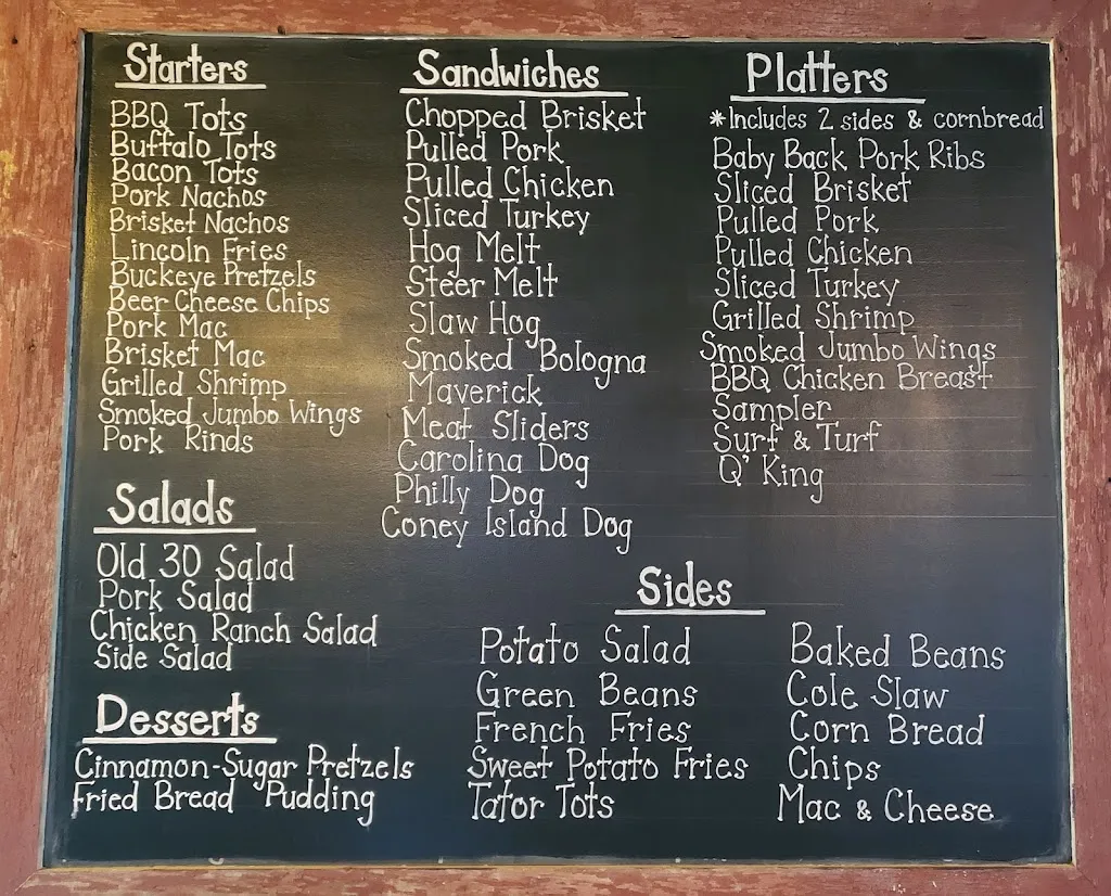 Menu_Old 30 BBQ - Bucyrus, OH_Bucyrus, OH_image_old_1
