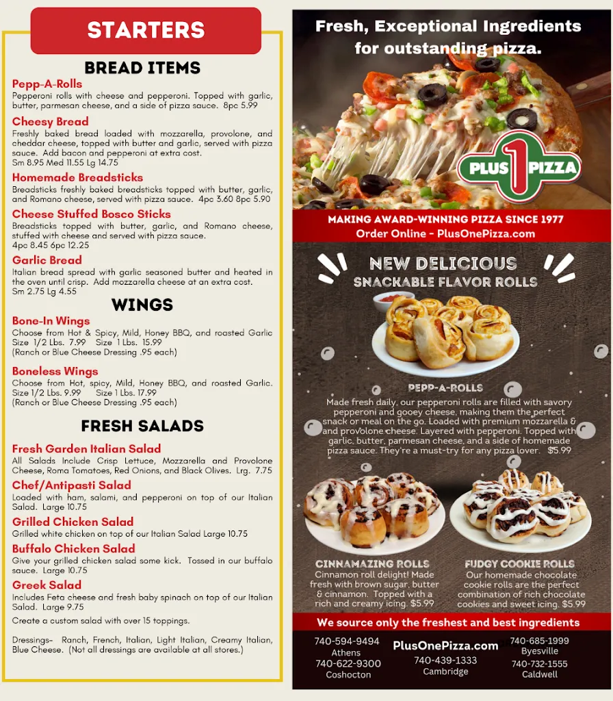 Menu_Plus 1 Pizza_Caldwell, OH_image_old_3