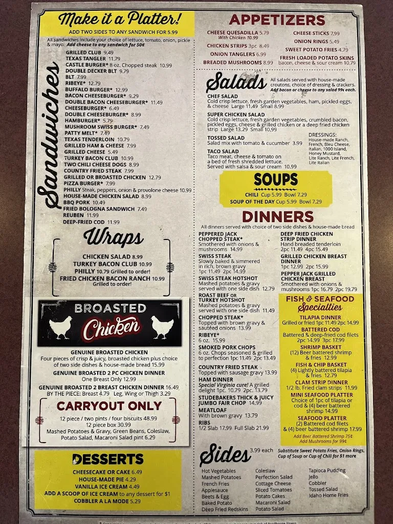 Menu_Studebaker's Country Restaurant_New Carlisle, OH_image_old_3